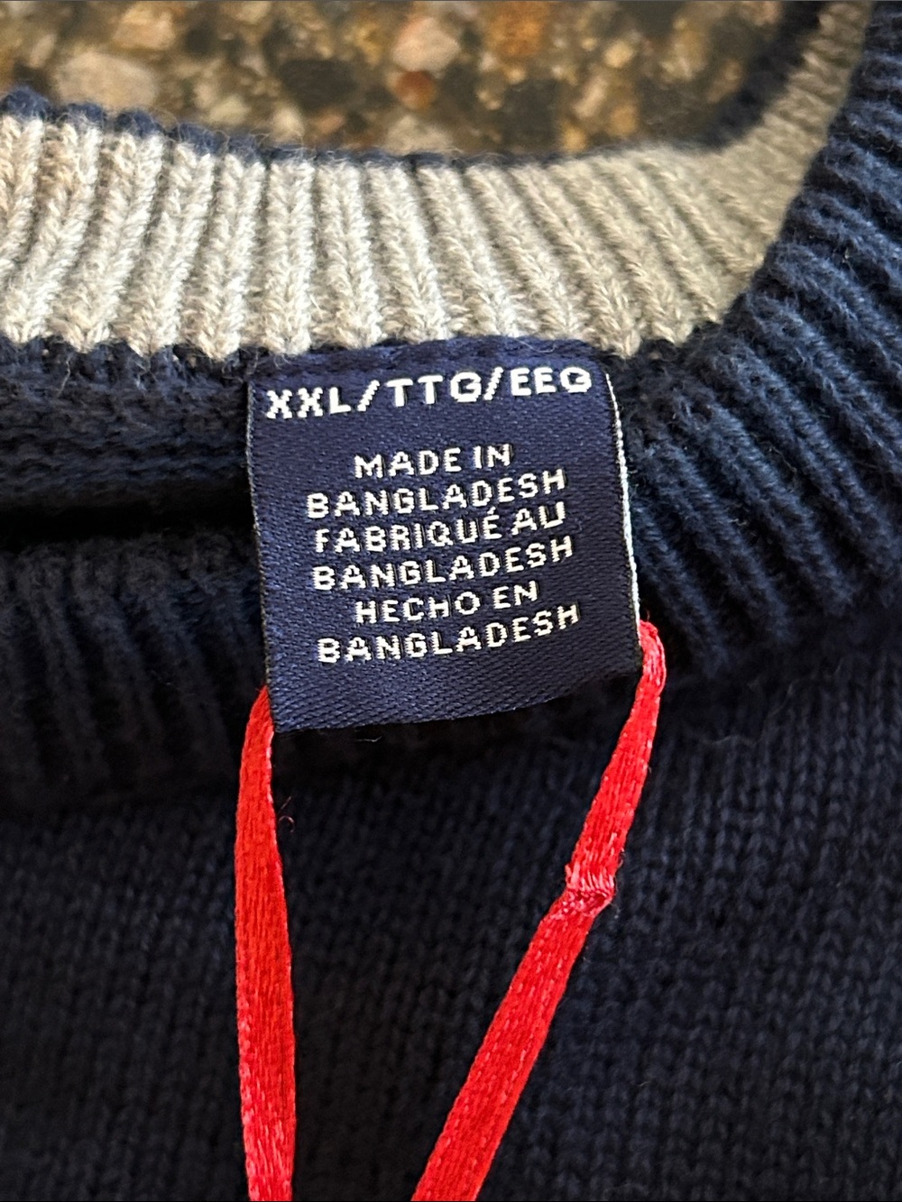 NEW Chaps Dark Blue Sweater with American Flag Design - Picture 9 of 9